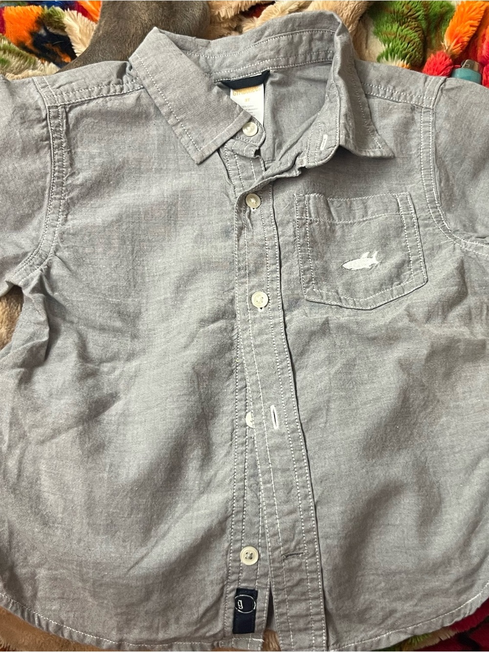 Gymboree Light Gray Casual Button-Down Shirt 3T